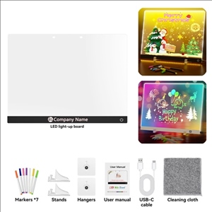 LED Acrylic Lighting Dry Erase Message Board